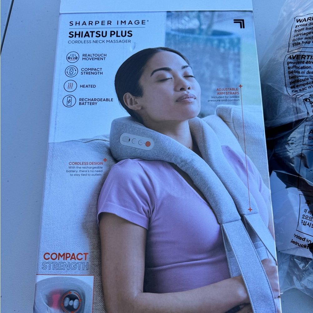 Sharper Image Shiatsu Plus Neck Massager - Gray and White